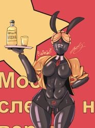 atomic_heart bunny_ears bunny_girl bunnysuit cameltoe faceless_female female_only lavtheghost robot robot_girl solo soviet soviet_union stockings tagme the_twins_(atomic_heart) thick_ass thick_thighs vodka