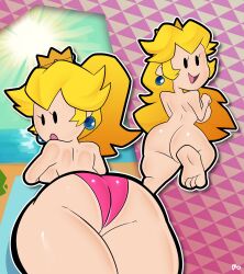 ass breasts mario_(series) mob_face monamania paper_mario paper_peach princess_peach