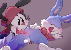 2boys animaniacs anthro anus balls blush buster_bunny closed_eyes drooling gay hentaib licking licking_anus male male/male male_only open_mouth penis rabbit rimming sex tiny_toon_adventures tongue tongue_out wakko_warner warner_brothers yaoi