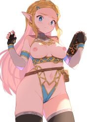 1girls alternate_version_available areola areolae armwear bag blonde_hair blue_eyes breasts breath_of_the_wild cameltoe cleft_of_venus crown_braid cute detached_sleeves exposed_breasts female female_only fingerless_gloves gloves groin hair_clips hi_res high_resolution highleg highleg_thong highres legwear long_hair midriff mostly_nude navel nintendo nipples partially_visible_vulva princess_zelda sheikah_slate sidelocks simple_background solo spring2013 stockings tagme the_legend_of_zelda the_legend_of_zelda:_breath_of_the_wild thighhighs thong tights triforce very_long_hair wide_eyed zelda_(breath_of_the_wild)