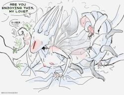 begging_for_more cute femdom hollow_knight love married_couple pale_king_(hollow_knight) pale_skin sicksinner_(artist) sweat tentacle video_games white_lady_(hollow_knight)