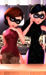 2girls 3d 3d_(artwork) ass athletic athletic_female big_ass big_breasts black_hair bottom_heavy breasts brown_hair bubble_ass bubble_butt busty daughter disney elastigirl eyebrows eyelashes eyes female female_only fit fit_female hair helen_parr heroine hips hourglass_figure huge_ass huge_breasts human large_ass large_breasts legs light-skinned_female light_skin lips long_hair milf mother mother_and_daughter petite pixar short_hair slim slim_waist straight_hair superheroine the_incredibles thick thick_hips thick_legs thick_thighs thighs top_heavy upper_body violet_parr voluptuous vtemp waist wide_hips