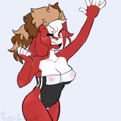 1girls canada_(countryhumans) clothing countryhumans countryhumans_girl exposed_breasts kittenfacesins