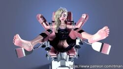 3d 3d_(artwork) blonde_hair bondage elsa_(frozen) feet frozen_(film) gyno hairy_pussy nsfw tickle_torture tickling tickling_feet