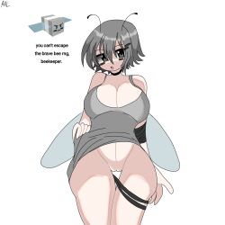 1girls artist_signature bee_swarm_simulator brave_bee do_not_tag english_text female gray_hair humanized lifted_by_self roblox roblox_game short_hair text yeah_im_abandoning_this_account