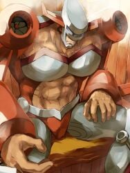 bara dokichi ilioukhine kinnikuman kinnikuman_nisei male male_only muscles muscular musk solo solo_male spread_legs sweaty