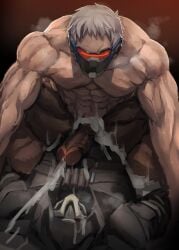 anal anal_sex balls bara big_balls big_penis black_hoodie boner climax cum cum_in_ass dokichi ejaculation erection gay hood hood_up hoodie male male_only mask masked masked_male muscles muscular musk orgasm overwatch penis reaper sex soldier_76 sweaty