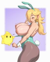 1girls alternate_breast_size areola areolae ass assisted_exposure big_areola big_ass big_breasts big_lips big_nipples bimbo blonde_hair blush breasts breasts_out bunny_ears bunny_tail bunnysuit closed_eyes cuffs duo earring earrings erect_nipples exposed_breasts eyebrows female female_focus geometric_background giggle giggling huge_areolae huge_ass huge_breasts huge_nipples large_areolae large_ass large_breasts large_nipples luma mario_(series) nintendo nipples onomatopoeia painted_fingernails painted_nails princess_rosalina rizdraws simple_background solo_focus teeth teeth_showing thick_lips thick_thighs thighs year_of_the_rabbit