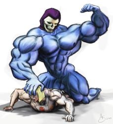 2boys bara he_man human male male_only masters_of_the_universe multiple_males muscle muscles skeletor tagme yaoi