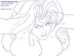 1girls 2010 avatar_press female female_only lady_death sketch solo tagme ultrafem