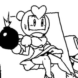 bomberman breasts female female_focus female_only noill pretty_bomber sketch thighs