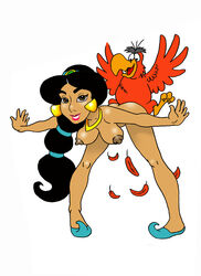 aladdin dennis_clark disney disney_princess female female_focus human iago interspecies male_focus nipples princess_jasmine zoophilia