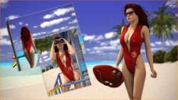 breasts female lifeguard rescue_buoy solo sunglasses swimsuit sydgrl3d