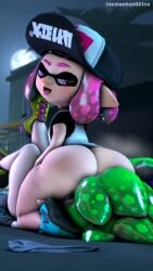 ass ass_grab cuttlefrsh_(splatoon) facesitting female inkling inkling_boy inkling_girl leviantan581re male nintendo splatoon splatoon_2 surume_(splatoon)