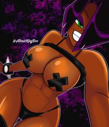 1girls artist_name athletic athletic_female atomickingboo big_ass big_breasts breasts bust busty cleavage curvaceous curvy curvy_figure dark-skinned_female dark_skin eyebrows eyelashes eyes female female_focus green_eyes hair hips hourglass_figure kassandra_(atomickingboo) kassandra_cruz large_breasts original original_character purple_hair purple_lips short_hair solo thick thick_ass thick_legs thick_thighs voluptuous watermark wide_hips