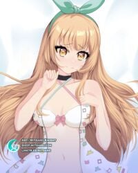 blonde_hair bra gold_eyes long_hair nanahira skin