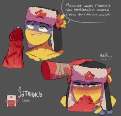 blowjob countryhumans gay kiwii_skat russia_(countryhumans) ukraine_(countryhumans) ushanka yaoi