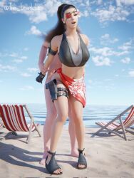 1boy 1girls 3d areolae arms_behind_back beach beach_chair big_breasts blender bottomwear bra breasts brown_hair clothed clothing clouds completely_nude completely_nude_male dominant dominant_male doublecross duo ear_piercing earrings eye_patch female female_focus female_penetrated flower flower_in_hair fortnite from_behind from_behind_position gloves holding holding_arm lewdrex light-skinned_female light-skinned_male light_skin long_hair looking_at_viewer looking_pleasured male male/female male_penetrating male_penetrating_female nipples nude nude_male outdoors outside penetration pleasure_face ponytail sex shirt shoes skirt sky standing standing_sex tank_top tiptoes topwear watermark