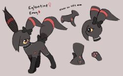 anus bow female feral labbit1337 pokemon pokemon_(species) pussy reference_image slit umbreon