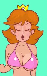 animated animation bounce bouncing_breasts breasts catoblepas jogging large_breasts mario_(series) nintendo princess_daisy