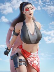 1boy 1girls 3d areolae arms_behind_back beach big_breasts blender bottomwear bra breasts brown_hair brown_hair close-up clothed clothing clouds completely_nude completely_nude_male dominant dominant_male doublecross duo ear_piercing earrings eye_patch female female_focus female_penetrated flower flower_in_hair fortnite from_behind from_behind_position gloves holding holding_arm lewdrex light-skinned_female light-skinned_male light_skin long_hair looking_at_viewer looking_pleasured male male/female male_penetrating male_penetrating_female nipples nude nude_male outdoors outside penetration pleasure_face ponytail sex shirt skirt sky standing standing_sex tank_top topwear watermark