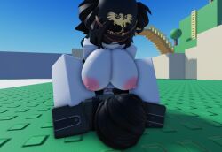 3d artist_request completely_naked_female cowgirl_position cum_in_pussy dominated goggle helmet massive_breasts reverse_rape roblox roblox_avatar skin soldier source_request tagme white