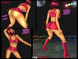 1girls 2018 blizzard_entertainment blue_eyes brown_hair dancing female female_only human human_(world_of_warcraft) large_ass large_breasts light-skinned_female light_skin miniskirt original_character pussy sally_(shina) shina skimpy skimpy_clothes solo twerking warcraft world_of_warcraft