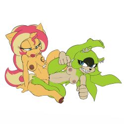 1:1 2girls afrosoricid anthro barefoot blue_eyes breast_grab breasts duo ear_piercing ear_ring equestria_girls equid equine feet female female/female feral friendship_is_magic fur furry genitals green_body green_fur hand_on_breast hasbro hi_res horn horse idw_comics idw_publishing leg_grab little-gray-bunny lying mammal mobian_(species) my_little_pony nipples nude on_side orange_body orange_fur piercing pony pussy ratchetlombax ring_piercing sega sex sonic_(series) sonic_the_hedgehog_(comics) sonic_the_hedgehog_(idw) sonic_the_hedgehog_(series) sunset_shimmer surge_the_tenrec tail tenrec tongue tongue_out tribadism unicorn unicorn_horn vaginal_penetration yuri