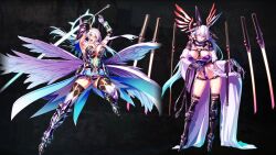 1girls angel armor before_and_after body_modification bondage_gear bondage_outfit brainwashed corruption dark_persona eden's_ritter green_eyes knight mind_break ritter_ariel sex_slave slave sword white_hair wings yamaishi_(mukoubuti) yellow_eyes