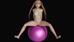 1girls 3d animated areolae ball barefoot blonde_female blonde_hair blue_eyes bouncing_breasts breasts completely_nude completely_nude_female dead_or_alive dead_or_alive_5 exercise_ball female female_only full_body hair_ribbon kruel-kaiser long_hair looking_at_viewer marie_rose naked naked_female no_sound nude nude_female open_mouth petite pussy simple_background sitting small_breasts solo solo_female twintails video yoga_ball