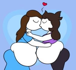 2girls big_belly fat female female_only heart holding_each_other jaiden jaiden_animations kissing let_me_explain_studios rebecca_parham rionwillians wholesome youtube youtuber yuri