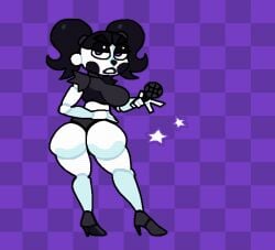 2d baby_(fnafsl) big_ass big_butt black_hair circus_baby circus_baby_(fnaf) crushtrap five_nights_at_freddy's five_nights_at_freddy's:_sister_location fnaf goth_baby microphone scottgames sister_location so87baby summer_of_87_baby