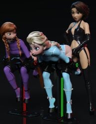 3d 3d_(artwork) 3girls anna_(frozen) ball_gag bdsm bodysuit bondage braid buttplug_tail crossover daz3d daz_studio disney disney_princess domination dominatrix elsa_(frozen) female female_only frozen_(film) gag gagged garter_straps heels high_heels hoof_boots hoof_gloves hoove_boots horseplay latex latex_bodysuit latex_clothing latex_gloves latex_hooves latex_legwear latex_stockings light-skinned_female light_skin pet_play petplay pin3d plain_background pony_boots ponyplay purple_latex rapunzel restrained sisters slave stationary_restraints strap-on strap-on_dildo tagme tangled yuri