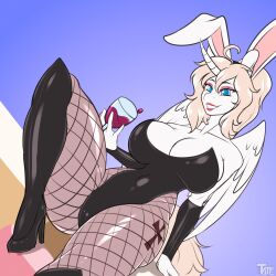 1:1 absurd_res alcohol anthro beverage breasts bunny_costume clothing costume hasbro hi_res latex my_little_pony tatemil wine