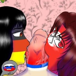 ._. 1boy 2girls big_penis countryhumans countryhumans_girl germany_(countryhumans) nazi_germany_(countryhumans) russia_(countryhumans)