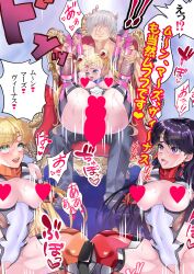 arionkyanbasu bishoujo_senshi_sailor_moon censored clothing medium_breasts minako_aino rei_hino sailor_mars sailor_moon sailor_venus small_breasts stockings translation_request usagi_tsukino