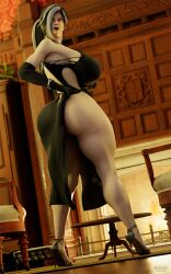 big_ass big_breasts high_heels human long_hair oc skyler_rutherford snoopz voluptuous white_skin wide_hips