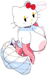 big_breasts corset dream-cassette hello_kitty hello_kitty_(character) hello_kitty_(series) hoshime kitty_white looking_at_viewer mob_face sanrio talking_to_viewer transparent_background