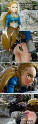 3d blonde_hair breath_of_the_wild ganondorf ganondorf_(twilight_princess) gray_skin grey_body princess_zelda red_hair spanking the_legend_of_zelda twilight_princess zelda_(breath_of_the_wild) zelda_comic