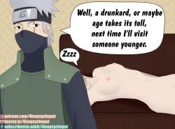 1boy1girl 4leopsychopat after_sex age_difference big_breasts blonde_hair breasts censored completely_nude dialogue exhausted hatake_kakashi lying_on_back mask masked_male mature mature_female mosaic_censoring naked naruto naruto_(series) naruto_shippuden penetration sex silver_hair sleeping speech_bubble text tired tsunade voluptuous