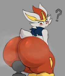 ass_focus big_ass bubble_butt cinderace furry huge_ass massive_ass pokémon_(species) pokemon rabbit red_eyes reddrago white_fur