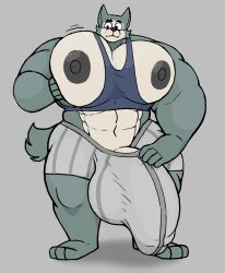 abs biceps furry hyper hyper_balls hyper_genitalia hyper_penis hyper_testicles legoshi_(beastars) male male_focus male_only muscle muscles muscular muscular_arms muscular_back muscular_legs muscular_male muscular_thighs nipples pecs tykehictow veins veiny_penis