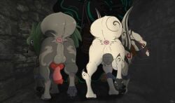 amaterasu amaterasu_(okami) anatomically_correct anatomically_correct_genitalia anatomically_correct_penis anatomically_correct_pussy animal_genitalia animal_penis animal_pussy anthro anus ass backsack balls bondage both_sexes_in_same_situation bound canid canine canine_genitalia canine_penis canine_pussy canis capcom chains claws crossover cuffs dungeon erection female femsub feral fur fur_markings genitals grey_body grey_fur group humanoid knot looking_at_viewer looking_back looking_back_at_viewer male male_and_female_subs malesub mammal markings mcfan multiple_subs muzzle_(object) muzzled nintendo okami okami_(capcom) pawpads penis presenting presenting_hindquarters pussy raised_tail rear_view tail take_your_pick the_legend_of_zelda trio twilight_princess white_body white_fur wolf wolf_link zant