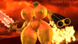 1girls 3d absurd_res animated big_breasts bikini bimbo boreditor breasts breath breathing busty curvy doom doom_slayer_(doom) female female_focus female_only fire genderswap_(mtf) gun helmet highres huge_breasts hyper hyper_breasts large_breasts masked masked_female massive_breasts meme music pov rule_63 shotgun sound sound_effects source_filmmaker thick_thighs thighhighs thong thunder_thighs video