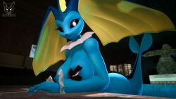 16:9 3d_(artwork) anthro ass big_breasts blue_body breasts digital_media_(artwork) eeveelution female foxibiki generation_1_pokemon generation_4_pokemon hi_res hybrid lagomorph leporid looking_at_viewer loporeon lopunny mammal nintendo nipples nude pokemon pokemon_(species) poolside rabbit smile solo source_filmmaker swimming_pool tape vaponny_(mrwarefaremachine) vaporeon vaporunny warfaremachine widescreen