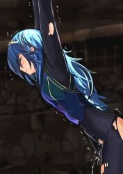 1girls arms_up blue_eyes blue_hair bondage breasts clothed_rape cum cum_in_pussy cum_inside darkimperial defeated dungeon female female_ejaculation female_only femdom femsub fire_emblem fire_emblem_awakening forced forced_orgasm indoors long_hair lucina_(fire_emblem) maledom nintendo orgasm penis_bulge pussy_juice rape sex small_breasts solo squirting standing_sex stomach_bulge teikeiamami tiara torn_clothes vaginal_penetration