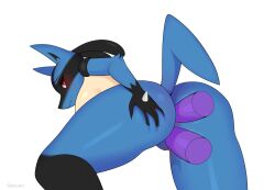 anal anal_sex anthro ass big_breasts blue_body blush breasts dildo dildo_in_ass dildo_in_pussy dildo_insertion female fiamourr generation_4_pokemon hi_res looking_at_viewer lucario nintendo object_in_ass penetration pokemon pokemon_(species) red_eyes sex_toy sex_toy_in_ass sex_toy_in_pussy sex_toy_insertion simple_background solo thick_thighs vaginal_penetration vaginal_penetration white_background yellow_body