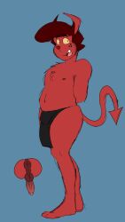 9:16 anthro anus balls big_balls big_penis bottomwear chimera clothing demon genitals hi_res jerry_(jordo) jordanwolfie jordo_(artist) loincloth male penis slightly_chubby solo tail