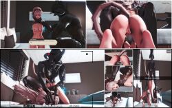 1boy 1girls 3d animal_ears ass au_ra breasts cat_ears cat_tail cum cum_in_pussy cum_inside dark-skinned_male dark_skin doggy_style doggy_style_position face_down_ass_up facedown_doggystyle final_fantasy final_fantasy_xiv gpose(ffxiv) horns implied_fellatio interspecies light-skinned_female miqo'te pinned pinned_down pounding pussy recording tail