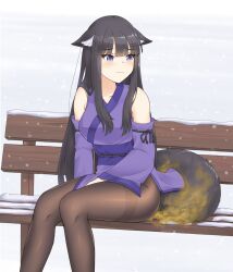 1girls embarrassed fart fart_cloud fart_fetish farting fox_girl fully_clothed kemonomimi pantyhose raki991 sitting solo tsuki_(raki991)